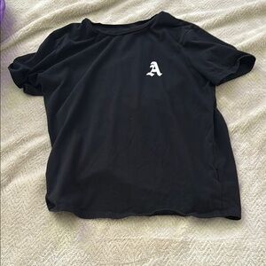 Black T-Shirt with White Letter A